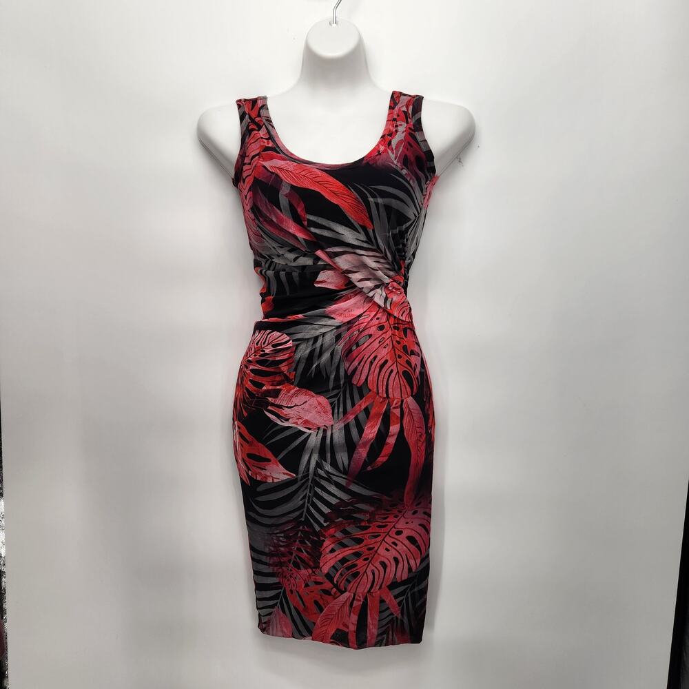 VTG. Jean Paul Gaultier Soleil x Fuzzi Mesh Red Bodycon Tropical Dress Women S